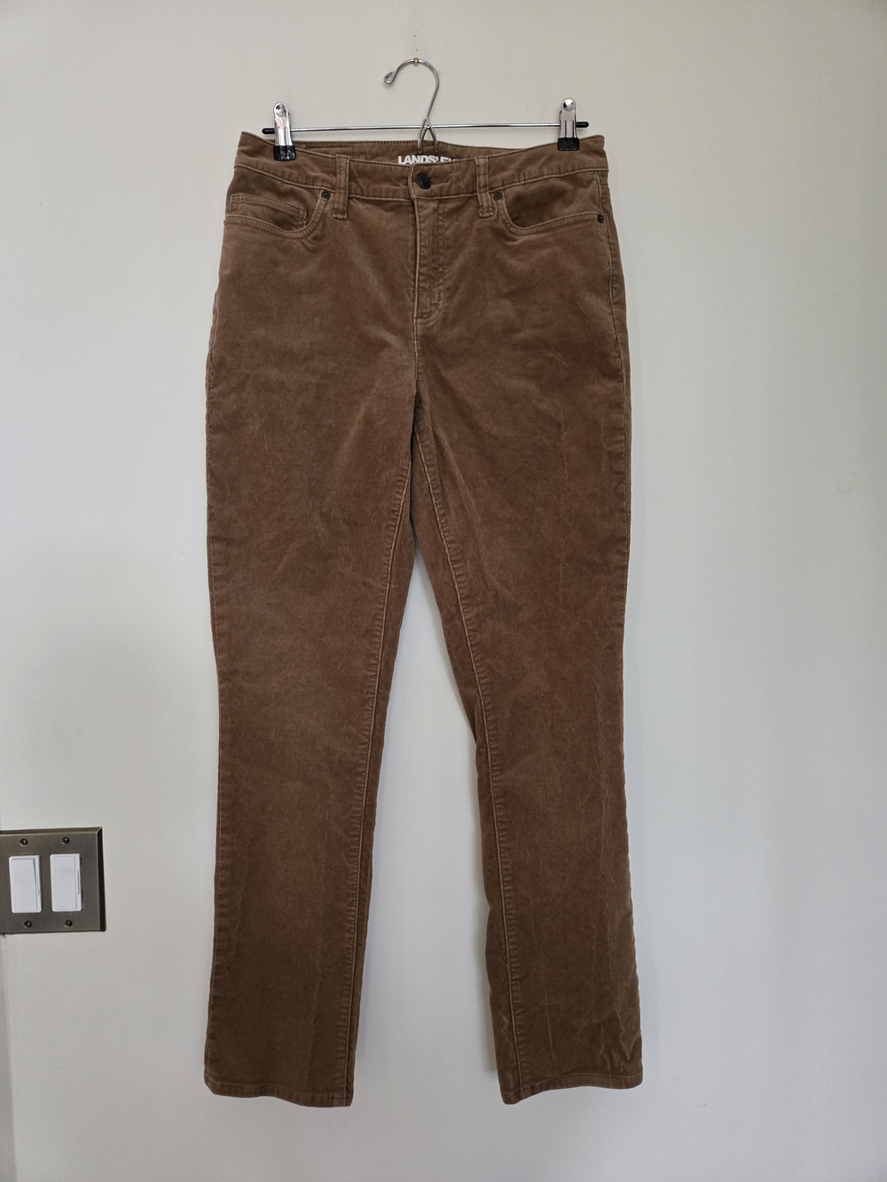 Lands' End Brown Corduroy Straight-Leg Pants